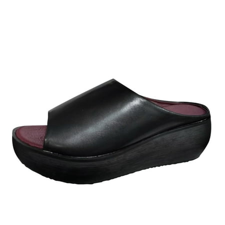 

Fashion Womens Casual Shoes Breathable Wedges Thick Soled Outdoor Leisure Slippers Womens Slippers