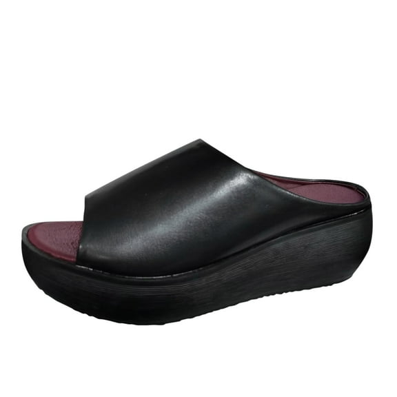 zttd fashion womens casual shoes breathable wedges thick soled outdoor leisure slippers women's slipper a