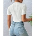 thumbnail image 5 of Bodysuits for Womens Crew Neck Short Sleeve Body Suits Going Out Outfits Summer Leotards Tops Onesie Shirts White XL, 5 of 7