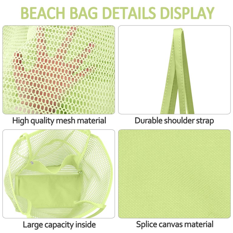 Livhil Purple Beach Bag Mesh Beach Tote Large Bag 2023 Upgrade for Women with Multiple Pockets for Family Travel Swimming Waterproof Pool Bag, Women's