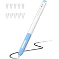 thumbnail image 1 of W829 Pencil Case Compatible with Apple Pencil 2nd Generation Cover Sleeve,Silicone Translucent Duotone，[with 10 Silicone Tip Cover],Support Magnetic Wireless Charging (Sky Blue), 1 of 1