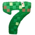 thumbnail image 2 of APINATA4U 20'' Tall Number Seven Piñata Pixel Theme Green Color for Seventh Birthday, 2 of 2