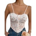 thumbnail image 1 of SAYOO - Mini chaleco de verano para mujer, sin mangas, sin espalda, con encaje irregular, camisola floral SAYOO  Moda, 1 of 9