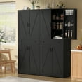 thumbnail image 3 of Richya Tall Kitchen Pantry Storage Cabinet with Doors and Drawer,Modern Kitchen hutch Cupboard Food Pantry Cabinet,Black, 3 of 10