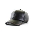 thumbnail image 1 of PU Leather Baseball Cap Men Solid Faux Leather Cap Autumn Winter Men's Baseball Hat Trucker Cap ,Unique Design, 1 of 7
