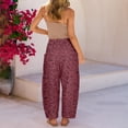 thumbnail image 3 of Textilo Leopard Pants for Women Wide Leg Cheetah Print Pant with Side Pockets Drawstring Elastic Waist Joggers Comfy Loose Fit Fall Winter Casual Lounge Slacks, 3 of 7