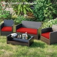 thumbnail image 6 of Kimunuk 3 Piece Wicker Chair Cushions, Waterproof Patio Loveseat Chair Cushions Set for Outdoor Indoor Furniture, Red, 6 of 6