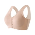 thumbnail image 1 of PEASKJP Women's Front Closure Bra Lace Underwire Soft Padding Lift Up Bra, Beige L, 1 of 3
