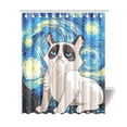 thumbnail image 1 of ARTJIA Starry Night Cat Bathroom Waterproof Fabric Shower Curtain 66x72 inches, 1 of 2