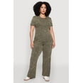 thumbnail image 3 of Womens Plus Size Rib Knit Acid Wash Crew Neck Tee, 3 of 5