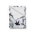 thumbnail image 2 of Birds Soft Flannel Fleece Throw Blanket, Ornate Cages Branch of Tree Silhouette and Animals Floral Modern Print, Cozy Plush for Indoor and Outdoor Use, 70" x 90", Blue Black, by Ambesonne, 2 of 6