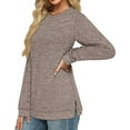 thumbnail image 3 of Fantaslook Sweatshirt for Women Long Sleeve Tunic Tops Color Block Crewneck Sweatshirts Side Split, 3 of 6