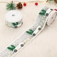 thumbnail image 1 of 2 Rolls 5 X 500cm Burlap Wired Ribbon Christmas Wrapping Ribbon Classic Wired Ribbon Silver Green Snowflake Fabric Ribbons For Floral Bow Craft Party, 1 of 3