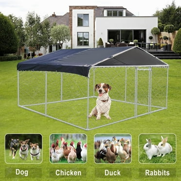 Outdoor Pet Dog Run House Kennel Cover Waterproof Large Dog Kennel Cover Black Roof Cover 57x43inch