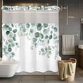 thumbnail image 5 of Eucalyptus Leaves No Hooks Shower Curtain with Snap-in Liner Sage Green Shower Curtains for Bathroom, Waterproof, Easy Install, Washable 72"x78", 5 of 9