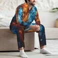 thumbnail image 7 of Daiia Red And Blue Fire Lion for Men's Long-Sleeved Pajama Set – Soft & Comfortable Sleepwear Button-Up Pajamas Cozy Lounge Wear-XX-Large, 7 of 7