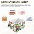 thumbnail image 6 of Yayeee Collapsible Cube Storage Bin with Lid Fabric Closet Decorative Basket with Handles, Green Abstract Geometric, 6 of 7