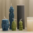thumbnail image 2 of Estatua de Buda 3d molde de silicona para hacer velas hecho a mano moldes de jabón polímero bricolaje, Buda de tres caras Feliz Sencillez, 2 of 5