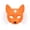 A002- Orange, variant on Venetian Fox Mask, Brown Fox Mask 8 Inch Faux Fox Mask Fox Mask for Masquerade Party Halloween Accessory, 1 Pack