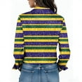 thumbnail image 2 of Blouses à Manches Longues pour Femmes Veste en Denim Décontractée Imprimée Polyester Coupe Régulière, 2 of 6
