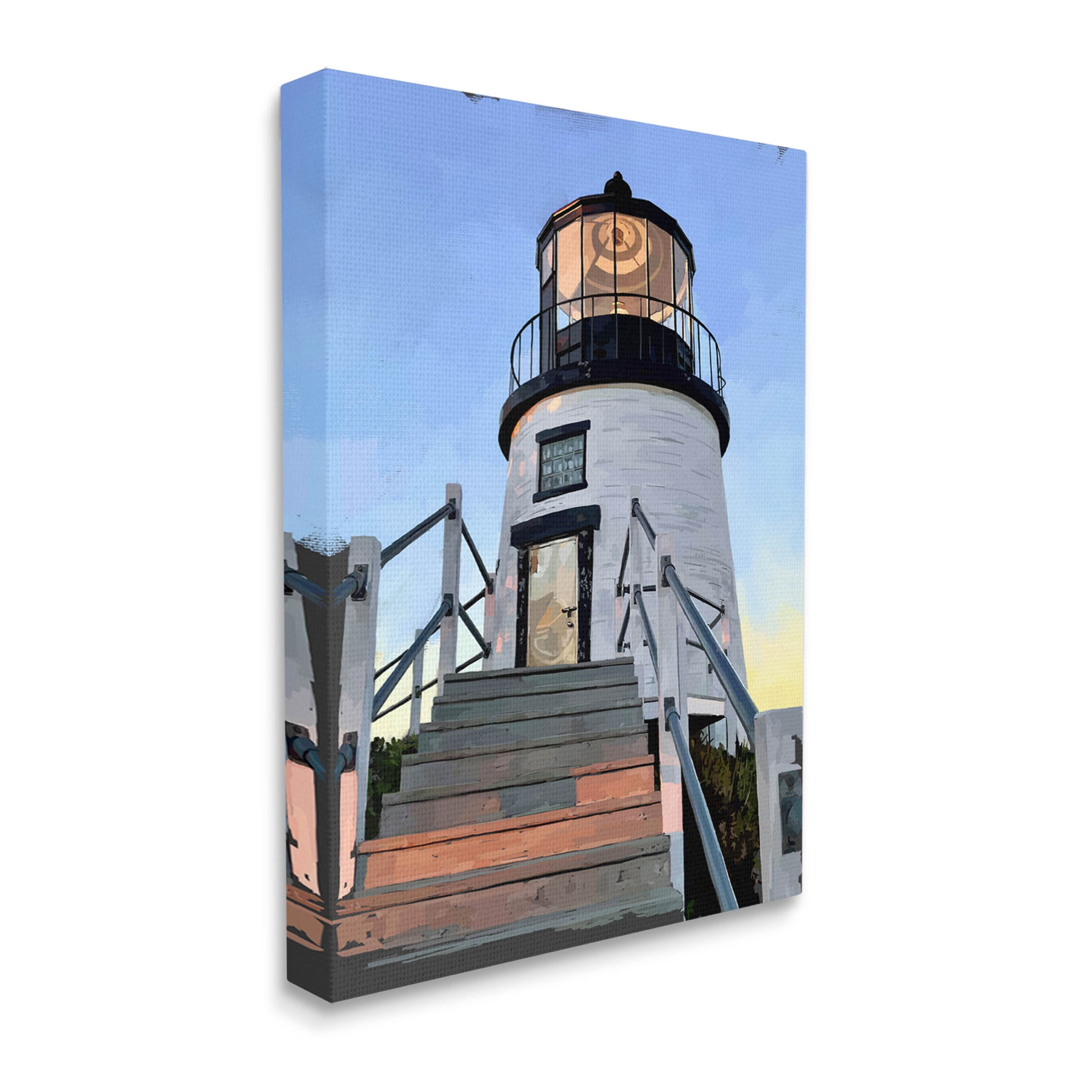 Coastal Lighthouse Beacon Coastal Graphic Art Gallery Wrapped Canvas Print Wall Art