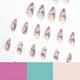 thumbnail image 4 of 24 pieces of manicure round head blue purple color matching simple line wave summer full coverage detachable DIY manicure stickers, 4 of 5