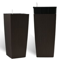 Large Self-Watering Planter with Water Monitor, 30in Indoor Outdoor Pot