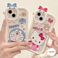 thumbnail image 2 of Funda Para Teléfono Compatible Con IPhone 7 8 6 6S Plus 11 13 12 14 Pro MAX 14Plus XR X XS SE 2020 3D Bow-knot Little Monster Lens Dibujos Animados Hello Kitty Doraemon Suave TPU, 2 of 3