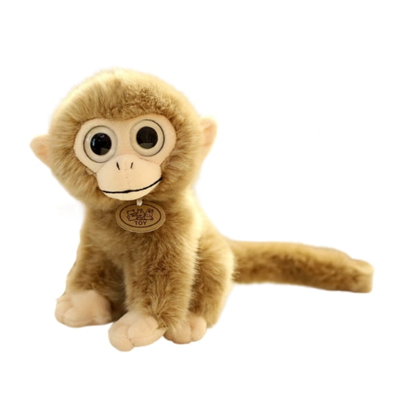 Lifelike Big Eye Monkey Plush Toy, Realistic Primate Stuffed Animal, Soft Simulation Monkey Doll, Home Decoration, Comforting Animal Buddy, Birthday Surprise Gift, 11.8in