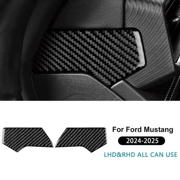for Ford Mustang GT 2024 2025 Car Instrument Panel Side Real Soft Carbon Fiber Sticker LHD RHD Interior Trim Accessories.