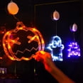 thumbnail image 4 of Luces de ventana de Halloween LolStar, paquete de 3, calabaza naranja, fantasma blanco, murciélago morado, 4 of 8