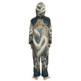 thumbnail image 3 of BZSMCE Unisex One-piece Pajama Cotton Sleepwear Honeycomb Pattern Printed, 3 of 8