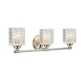 thumbnail image 5 of Aspen Creative 62058, Three-Light Metal Bathroom Vanity Wall Light Fixture, 24" Wide, Transitional Design in Brushed Nickel with Clear Glass Shade, 5 of 6