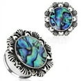 thumbnail image 2 of 316L Stainless Steel Ornate Plug with Natural Abalone Inlay, 2 of 2