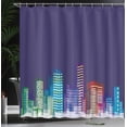thumbnail image 4 of Ambesonne Cartoon Shower Curtain, City at Night, 69"Wx84"L, Multicolor, 4 of 5