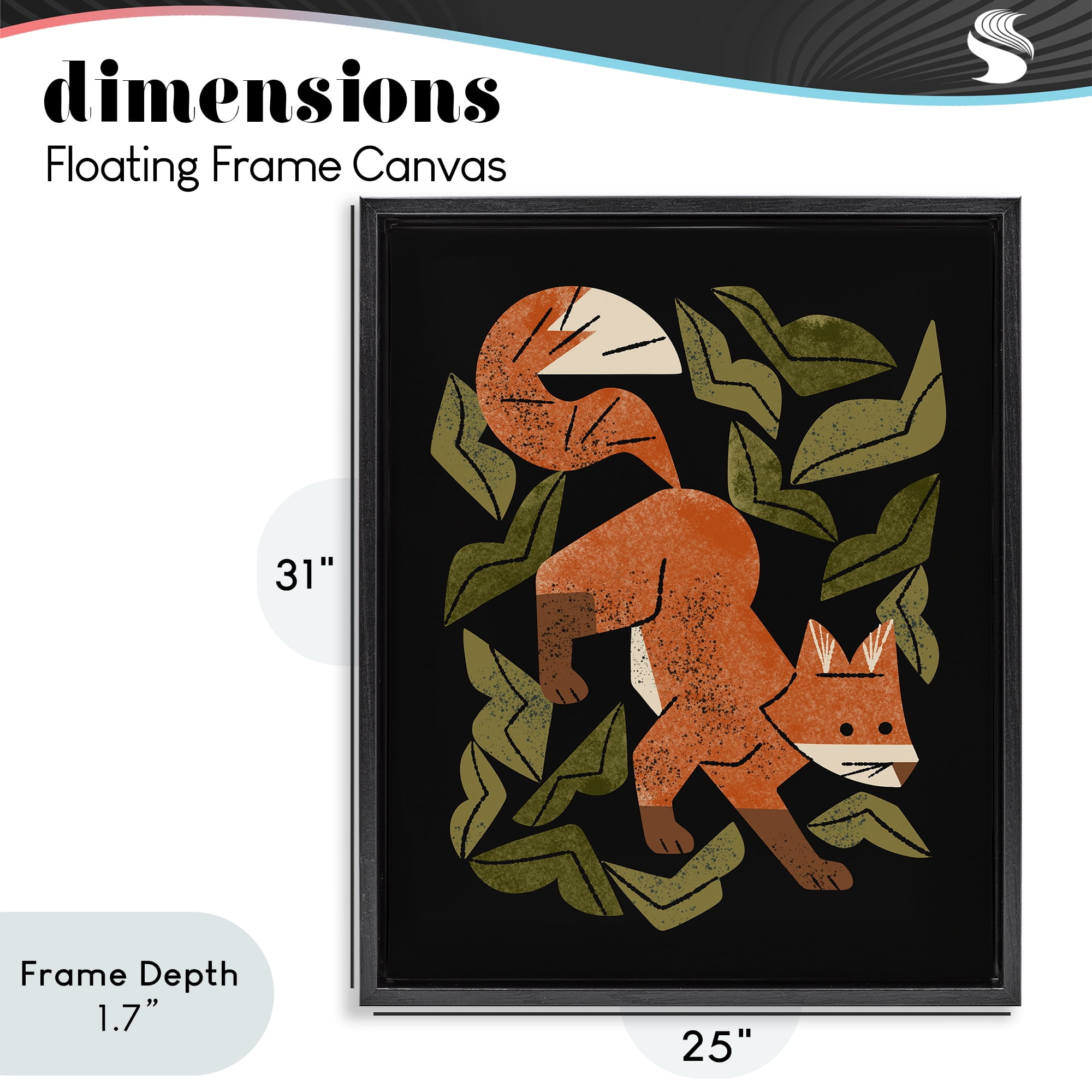 Stupell Industries Fox In The Brush Black Framed Floater Canvas Wall Art, design by Renea L. Thull