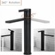 thumbnail image 4 of Grifo de baño alto con válvula de cartucho de cerámica, estilo industrial, material de latón macizo, resistente a la corrosión, no tóxico, para lavabo de baño, fácil instalación, 4 of 5