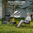 thumbnail image 4 of GIANNA Portable Folding Lounge Chairs, Reclining Camping Chair with Cup Holder Trays, Set of 2, Black, 4 of 9