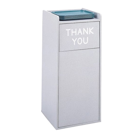 Safco  Wood Tray Top Waste Receptacle Grey