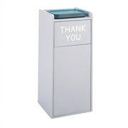 Safco Wood Tray Top Waste Receptacle Grey