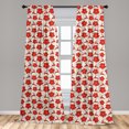 thumbnail image 5 of Ambesonne Christmas Curtains, Poinsettia Reindeer, Pair of 28"x95", Scarlet Ruby Beige, 5 of 5