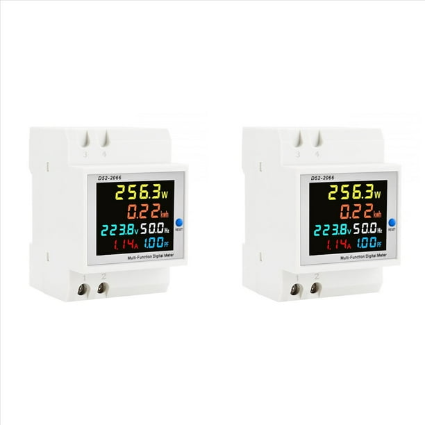 2X Medidor de Energía Monofásico Digital Probador Monitor de Uso de Energía AC110V 40V-300V100A Multímetro Medidor de Factor de Potencia de Frecuencia