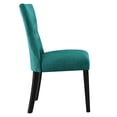 thumbnail image 5 of Maklaine Polyester Fabric and Rubberwood Dining Side Chair in Teal, 5 of 8