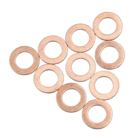 10 Pcs 9mm Inner Dia Copper Washers Flat Sealing Gaskets Ring for Cars