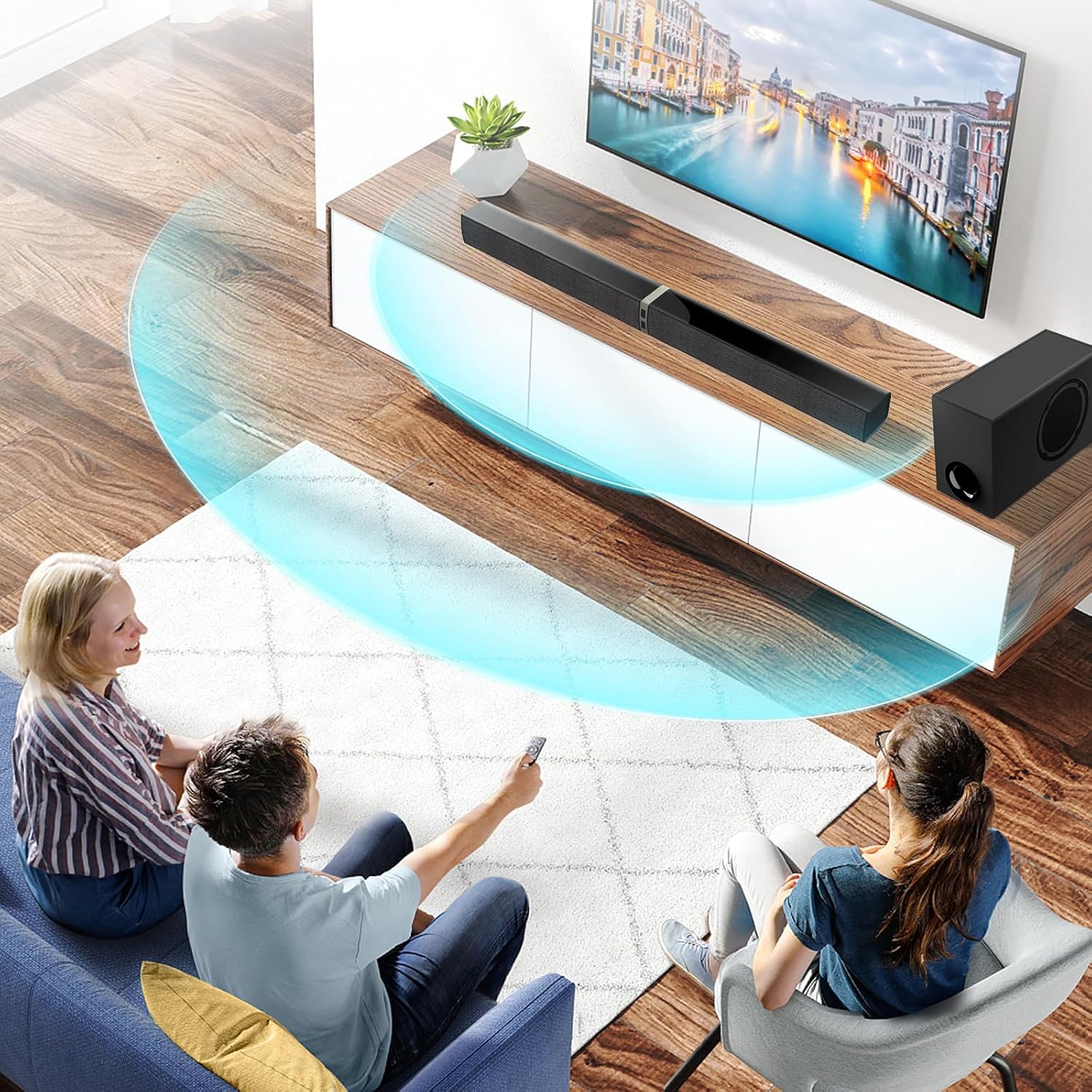 COWIN 120W Soundbar and Subwoofer with Bluetooth 5.3 photo 6