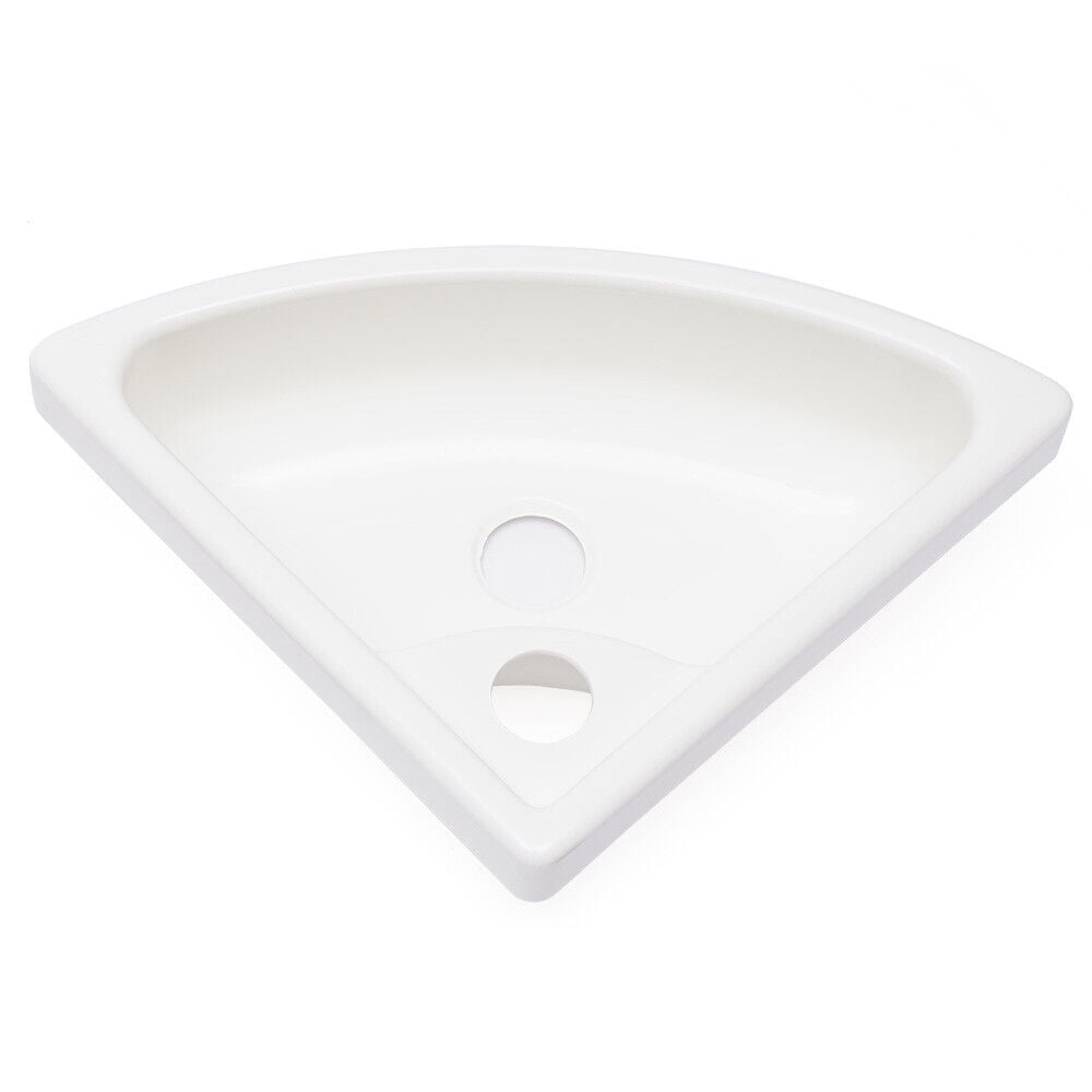 Small Wall Mount Corner Bathroom Sink White Triangle Plastic Vanity Single Bowl Sink