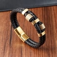 thumbnail image 2 of Charm Braid Rope Bracelet For Men Stainless Steel Magnetic Buckle Genuine Leather Bracelets & Bangles Male Female Jewelry, 2 of 6