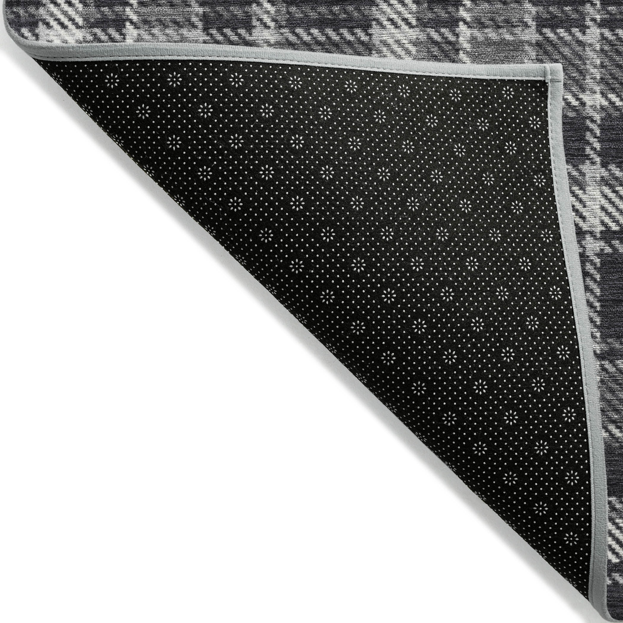 Addison Rugs Chantille Indoor/Outdoor Transitional Plaid Black Washable Rectangle Rug, 1'8" x 2'6"