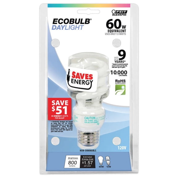 CFL BULB 800LMN 120V 13W (Pack of 1)