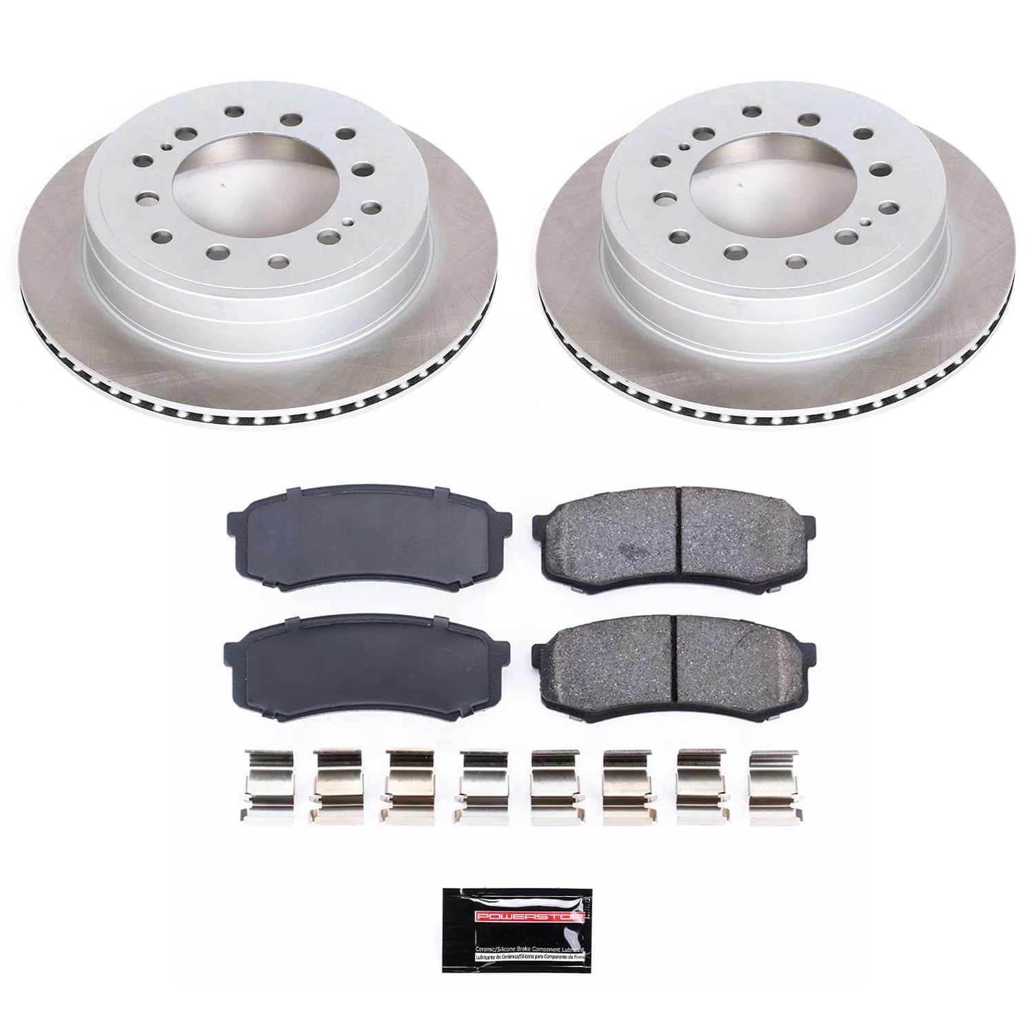 PowerStop Rear Semi-Coated Rotor and Low-Dust Ceramic Brake Pad Kit SC2405